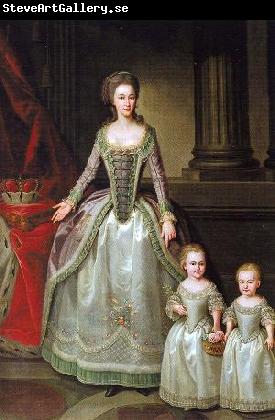 German Hilaire Edgar Portrait of Anna Charlotte Dorothea von Medem with daughters Wilhelmine and Pauline